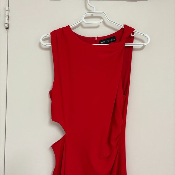 Zara small red midi dress NWOT - Picture 4 of 12